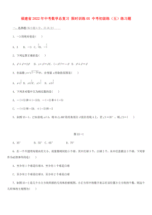 福建省2022年中考數(shù)學(xué)總復(fù)習(xí) 限時訓(xùn)練05 中考初級練（五）練習(xí)題