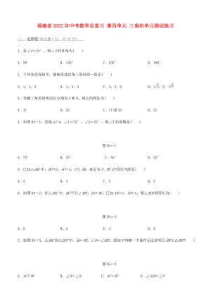 福建省2022年中考數(shù)學(xué)總復(fù)習(xí) 第四單元 三角形單元測(cè)試練習(xí)