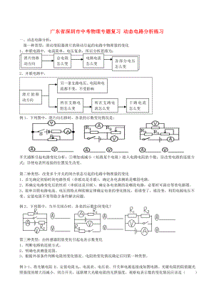 廣東省深圳市中考物理專題復(fù)習(xí) 動(dòng)態(tài)電路分析練習(xí)