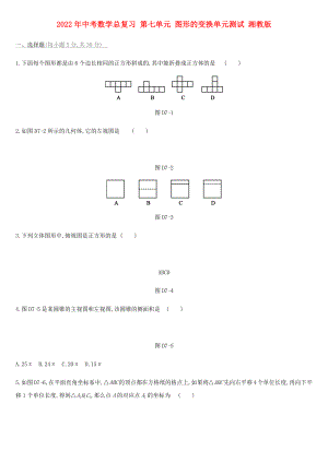 2022年中考數(shù)學(xué)總復(fù)習(xí) 第七單元 圖形的變換單元測試 湘教版