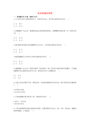 2020九年級化學(xué)上冊 綜合訓(xùn)練 化學(xué)式與化合價 化合價綜合應(yīng)用天天練（無答案）（新版）新人教版