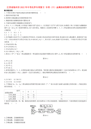 江蘇省徐州市2022年中考化學(xué)專(zhuān)項(xiàng)復(fù)習(xí) 專(zhuān)項(xiàng)（六）金屬活動(dòng)性順序及其應(yīng)用練習(xí)