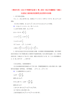 （貴陽專用）2022中考數(shù)學(xué)總復(fù)習(xí) 第二部分 熱點專題解讀 專題三 與直角三角形相關(guān)的探究及應(yīng)用針對訓(xùn)練