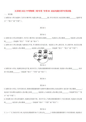 江西省2022中考物理二輪專項 專項06 動態(tài)電路分析專項訓(xùn)練