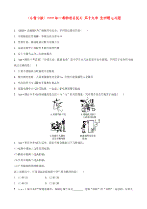 （東營(yíng)專版）2022年中考物理總復(fù)習(xí) 第十九章 生活用電習(xí)題