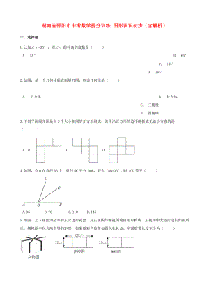 湖南省邵陽市中考數(shù)學(xué)提分訓(xùn)練 圖形認(rèn)識(shí)初步（含解析）