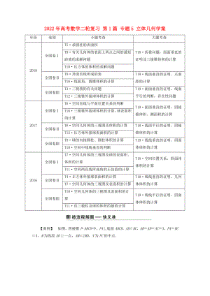 2022年高考數(shù)學二輪復習 第1篇 專題5 立體幾何學案