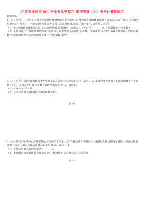 江蘇省徐州市2022年中考化學(xué)復(fù)習(xí) 題型突破（六）化學(xué)計算題練習(xí)