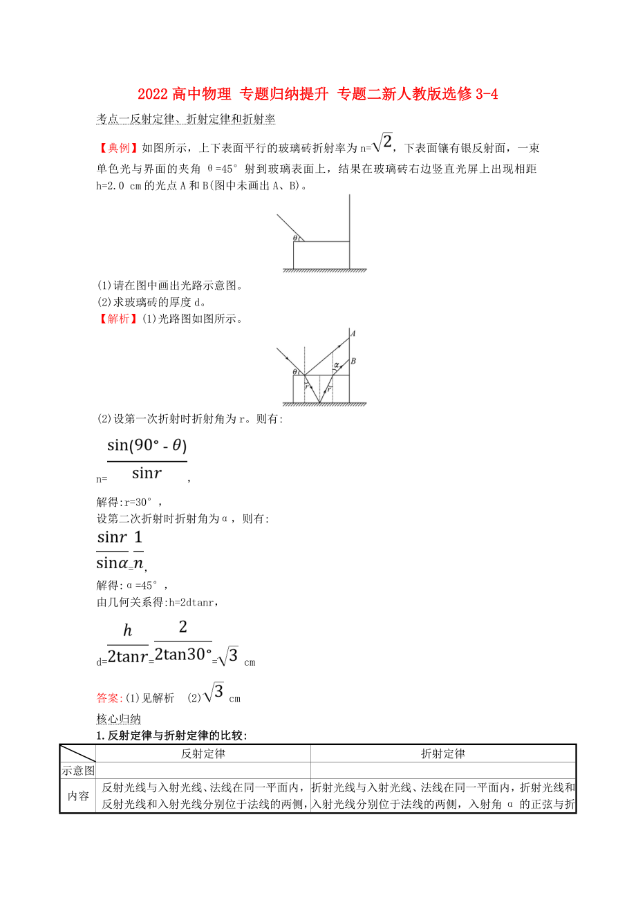 2022高中物理 專題歸納提升 專題二新人教版選修3-4_第1頁(yè)