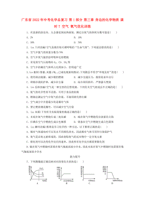 廣東省2022年中考化學(xué)總復(fù)習(xí) 第1部分 第三章 身邊的化學(xué)物質(zhì) 課時(shí)7 空氣 氧氣優(yōu)化訓(xùn)練