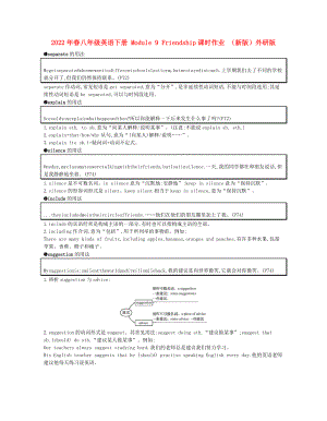 2022年春八年級(jí)英語下冊(cè) Module 9 Friendship課時(shí)作業(yè) （新版）外研版