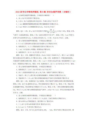 2022高考化學精準押題練 第8題 阿伏加德羅常數(shù)（含解析）