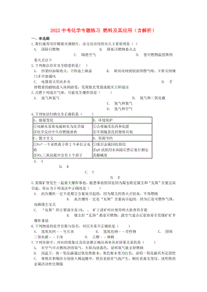 2022中考化學(xué)專題練習(xí) 燃料及其應(yīng)用（含解析）