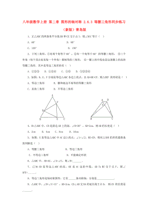 八年级数学上册 第二章 图形的轴对称 2.6.3 等腰三角形同步练习 （新版）青岛版