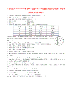 山東省濱州市2022年中考化學(xué)一輪復(fù)習(xí) 第四單元 我們周?chē)目諝?第2課時(shí) 物質(zhì)的組成與表示練習(xí)