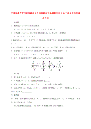 江蘇省淮安市淮陰區(qū)凌橋鄉(xiāng)九年級數(shù)學下學期復習作業(yè)14 二次函數(shù)的圖像與性質(zhì)