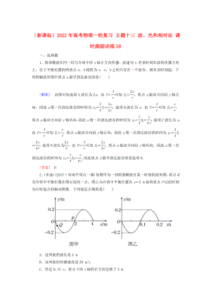 （新課標(biāo)）2022年高考物理一輪復(fù)習(xí) 主題十三 波、光和相對(duì)論 課時(shí)跟蹤訓(xùn)練58