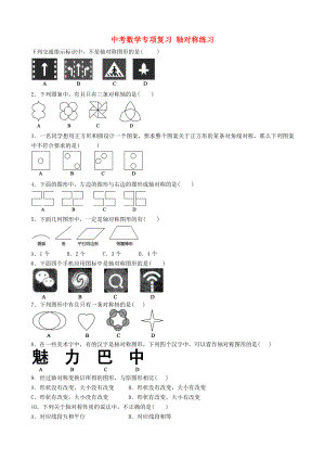 中考數(shù)學專項復習 軸對稱練習