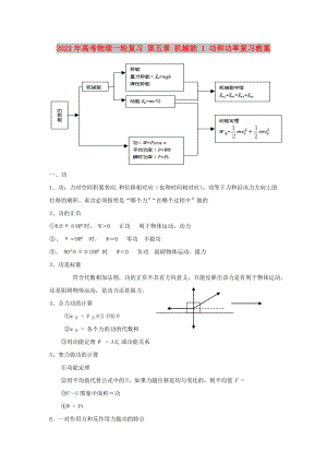 2022年高考物理一輪復(fù)習(xí) 第五章 機(jī)械能 1 功和功率復(fù)習(xí)教案