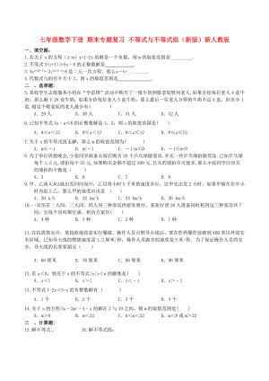 七年級(jí)數(shù)學(xué)下冊(cè) 期末專題復(fù)習(xí) 不等式與不等式組（新版）新人教版