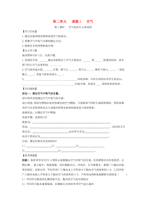 2020年秋九年級(jí)化學(xué)上冊(cè) 第2單元 我們周圍的空氣 2.1 空氣 2.1.1 空氣是由什么組成的學(xué)案1（無答案）（新版）新人教版