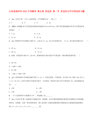 山東省濱州市2022中考數(shù)學(xué) 第五章 四邊形 第一節(jié) 多邊形與平行四邊形習(xí)題