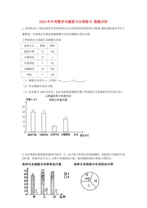 2022年中考數(shù)學(xué)專題復(fù)習(xí)分類練習(xí) 數(shù)據(jù)分析