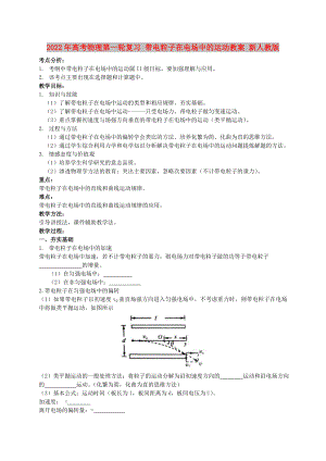 2022年高考物理第一輪復(fù)習(xí) 帶電粒子在電場中的運動教案 新人教版