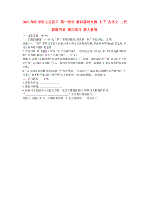 2022年中考語文總復(fù)習(xí) 第一部分 教材基礎(chǔ)自測(cè) 七下 古詩文 古代詩歌五首 望岳練習(xí) 新人教版