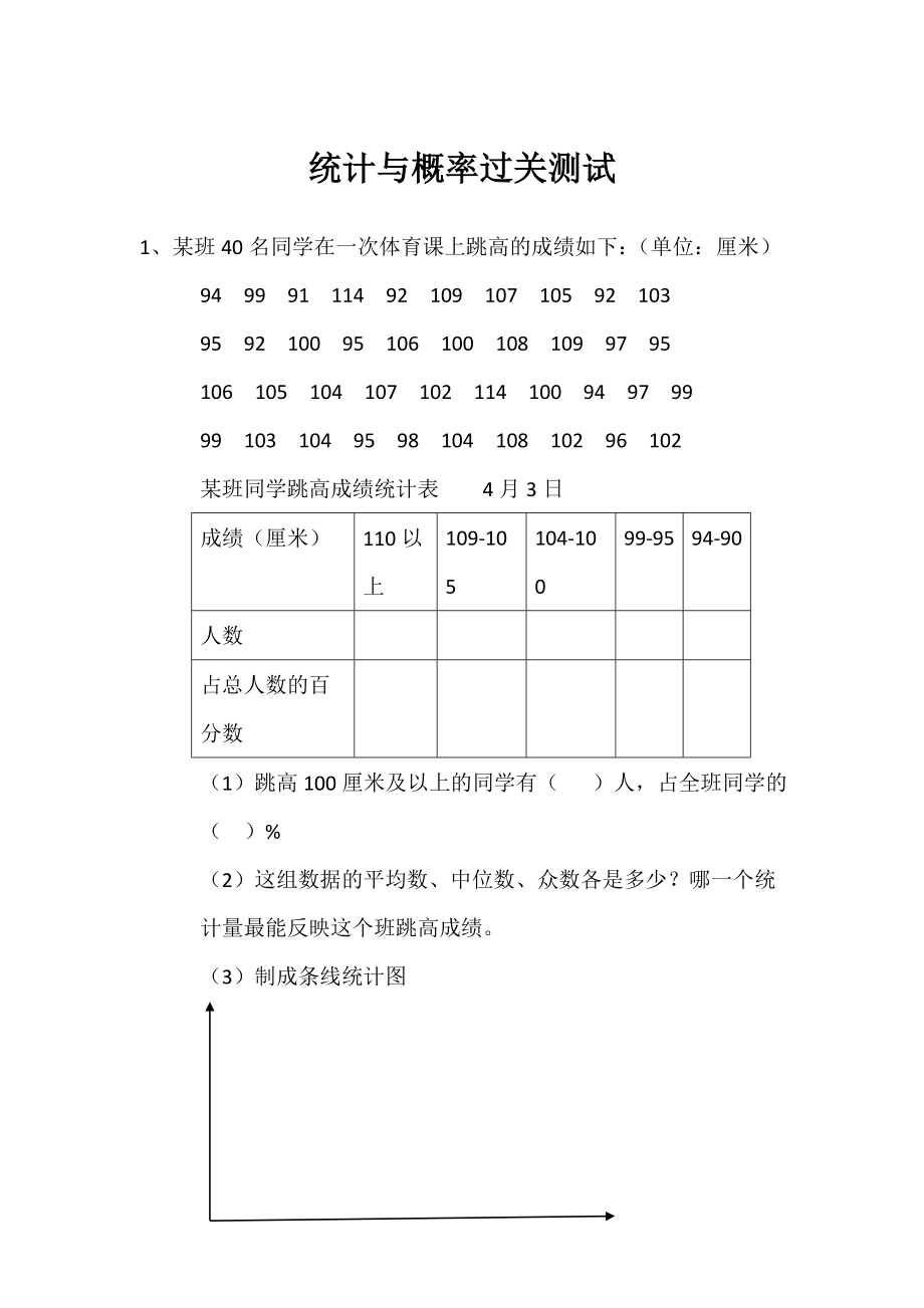 2022年小學(xué)六年級(jí)小升初專項(xiàng)訓(xùn)練 統(tǒng)計(jì)與概率過關(guān)測(cè)試_第1頁