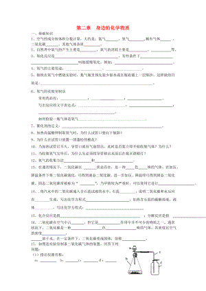 2020屆九年級化學(xué)上冊 第2章 身邊的化學(xué)物質(zhì)復(fù)習(xí)導(dǎo)學(xué)案（無答案） 滬教版