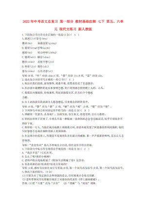 2022年中考語(yǔ)文總復(fù)習(xí) 第一部分 教材基礎(chǔ)自測(cè) 七下 第五、六單元 現(xiàn)代文練習(xí) 新人教版