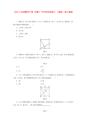 2022八年級(jí)數(shù)學(xué)下冊(cè) 專題3 平行四邊形練習(xí) （新版）新人教版