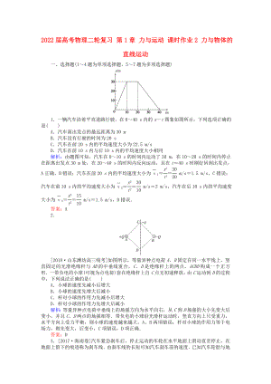 2022屆高考物理二輪復(fù)習(xí) 第1章 力與運(yùn)動 課時作業(yè)2 力與物體的直線運(yùn)動