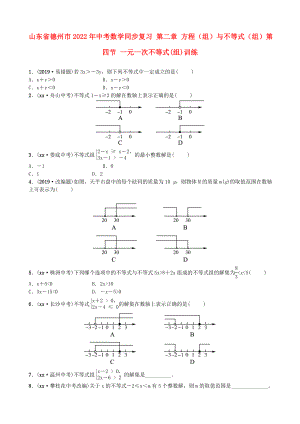 山東省德州市2022年中考數(shù)學(xué)同步復(fù)習(xí) 第二章 方程（組）與不等式（組）第四節(jié) 一元一次不等式(組)訓(xùn)練