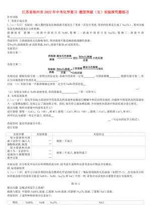 江蘇省徐州市2022年中考化學(xué)復(fù)習(xí) 題型突破（五）實驗探究題練習(xí)