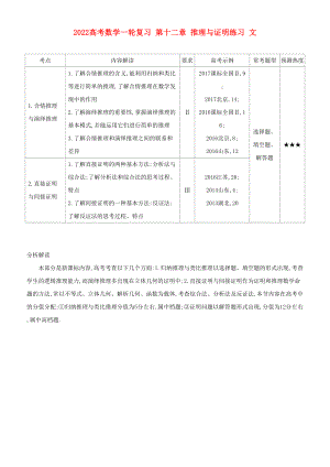 2022高考數(shù)學(xué)一輪復(fù)習(xí) 第十二章 推理與證明練習(xí) 文