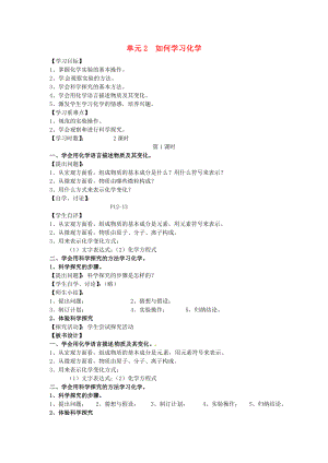 2020九年級化學(xué)上冊 1.2 如何學(xué)習(xí)化學(xué)導(dǎo)學(xué)案（無答案）（新版）仁愛版