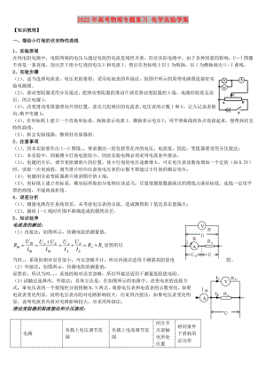 2022年高考物理專題復(fù)習(xí) 電學(xué)實(shí)驗(yàn)學(xué)案