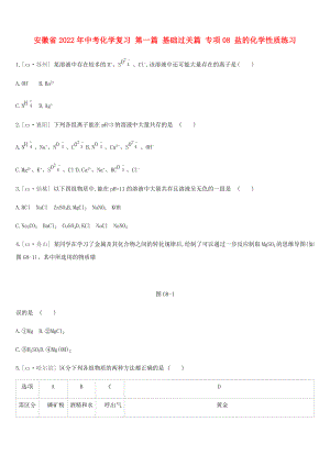 安徽省2022年中考化學(xué)復(fù)習(xí) 第一篇 基礎(chǔ)過(guò)關(guān)篇 專項(xiàng)08 鹽的化學(xué)性質(zhì)練習(xí)