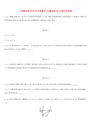 廣西柳州市2022年中考數(shù)學(xué) 專題訓(xùn)練06 分類討論思想