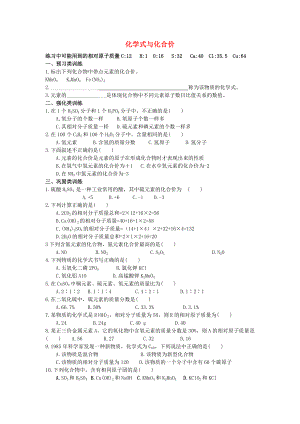 2020年中考化學(xué)專題練習(xí) 化學(xué)式與化合價（無答案）