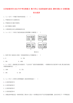 江蘇省徐州市2022年中考生物復(fù)習(xí) 第六單元 生命的延續(xù)與進(jìn)化 課時(shí)訓(xùn)練18 生物的遺傳與變異