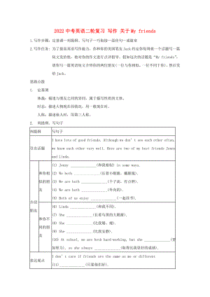 2022中考英語二輪復習 寫作 關于My friends