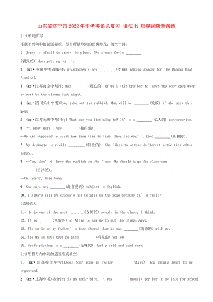 山東省濟(jì)寧市2022年中考英語(yǔ)總復(fù)習(xí) 語(yǔ)法七 形容詞隨堂演練
