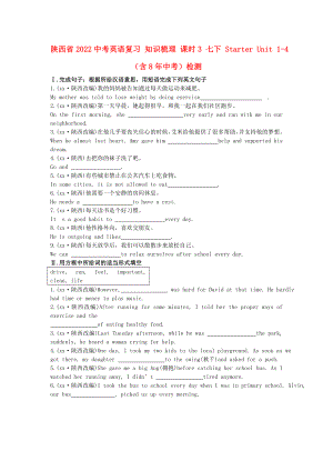 陜西省2022中考英語復(fù)習(xí) 知識梳理 課時3 七下 Starter Unit 1-4（含8年中考）檢測