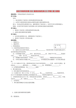 2022年高考生物《22 基因在染色體上》學(xué)案 新人教版