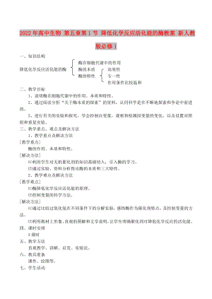 2022年高中生物 第五章第1節(jié) 降低化學(xué)反應(yīng)活化能的酶教案 新人教版必修1