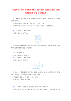 （江西專用）2022中考數(shù)學(xué)總復(fù)習(xí) 第二部分 專題綜合強化 專題二 創(chuàng)新作圖題 類型5 針對訓(xùn)練