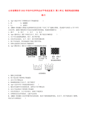 山東省濰坊市2022年初中化學(xué)學(xué)業(yè)水平考試總復(fù)習(xí) 第三單元 物質(zhì)構(gòu)成的奧秘練習(xí)